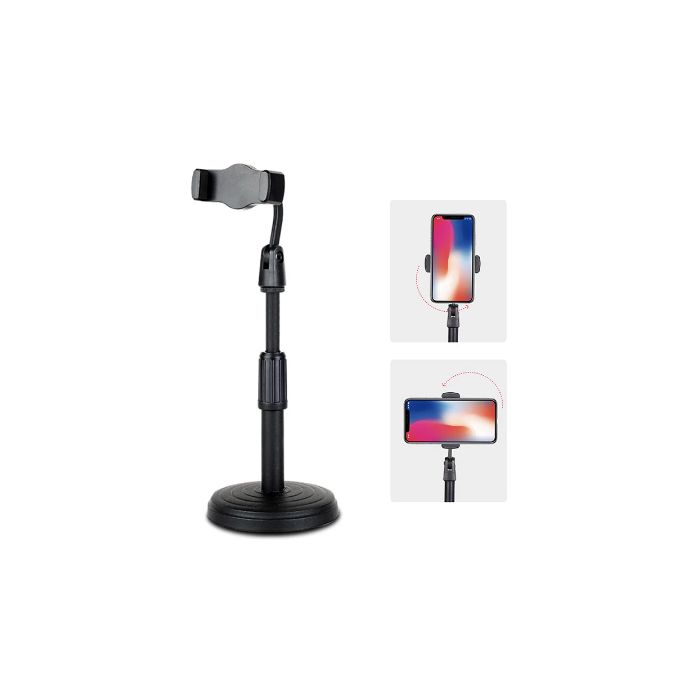 Heavy-Base Retractable Mobile Phone Holder 360° Adjustable Desk Stand