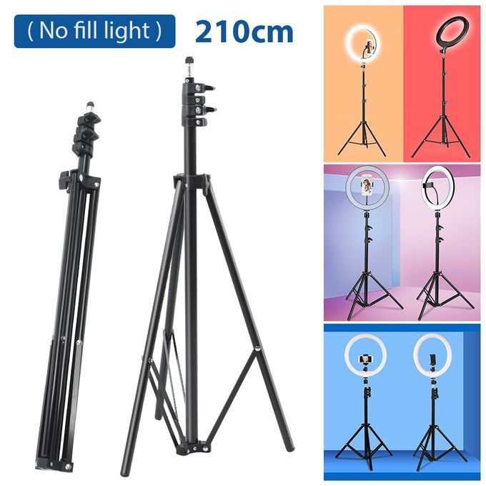 210CM (7ft) Adjustable Photography Light Tripod Stand – Universal Mount for Ring Lights & Studio Accessories