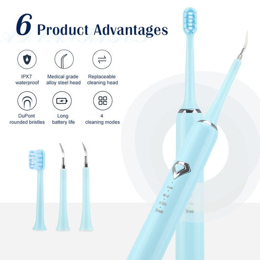 Electric Tooth Brush – Sonic Dental Cleaning Tartar Scraper Kit with Multiple Heads (HM-Y268)