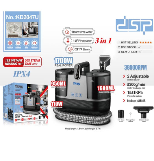 DSP 3-in-1 Steam Spot Cleaner – 1700W, Instant Heating, Powerful Suction – Multi-Purpose Carpet & Upholstery Cleaner in Kenya