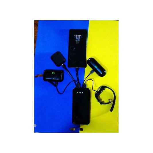 Sokany 10000mAh Power Bank with 4 Built-in Cables – 5 Output, 3 Input Portable Charger