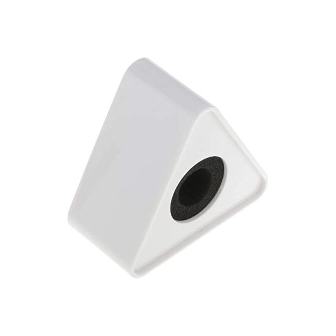 2 PCS Triangular Microphone Flag Holders – White Universal Mic Logo Boxes for Interviews, Podcasts & Broadcasts