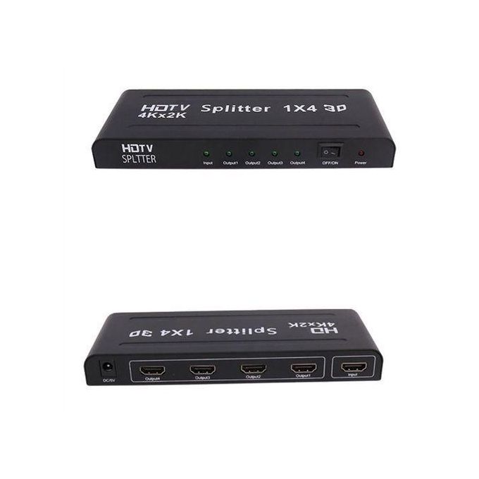 HDTV 1×4 HDMI Splitter – 4K UHD 3D Support, 1 Input to 4 Outputs, High-Performance Signal Distributor