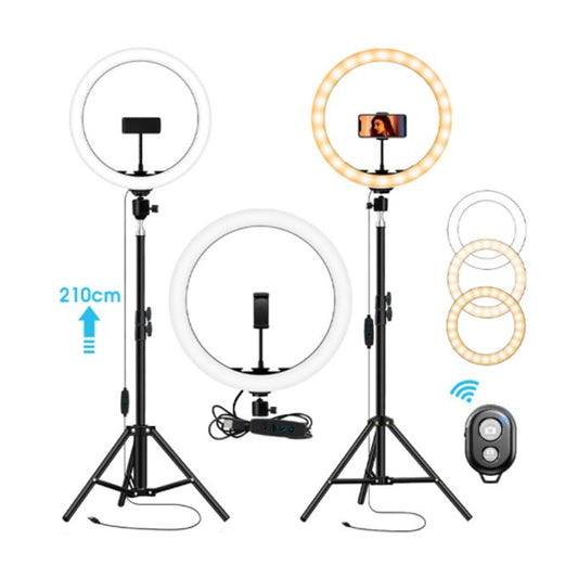 12-Inch LED Ring Light with 2 M Adjustable Tripod Stand & Bluetooth Remote