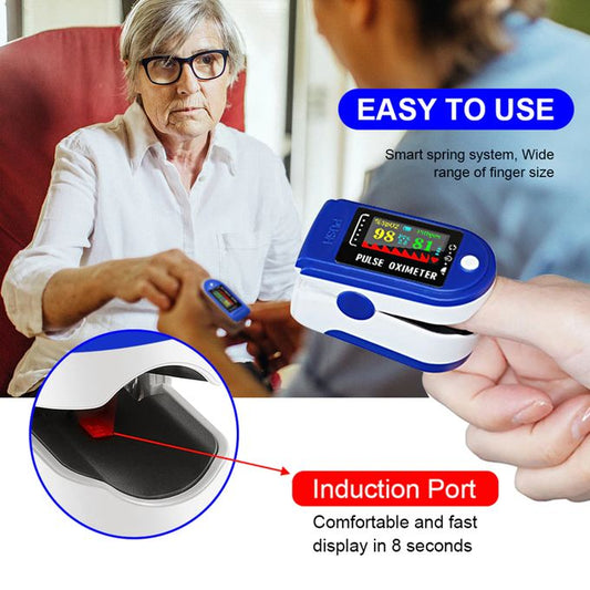 Fingertip Pulse Oximeter – Portable Blood Oxygen & Heart Rate Monitor with OLED Display for Home & Family Use
