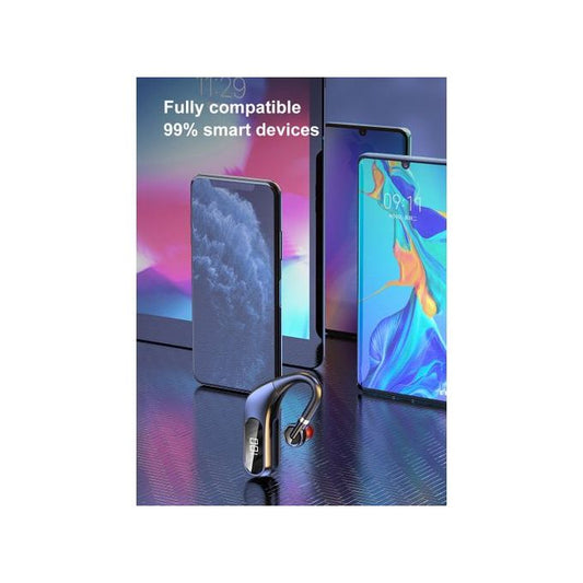Wireless Bluetooth Earhook Headset with LED Power Display – Sports Earphone 300mAh Battery