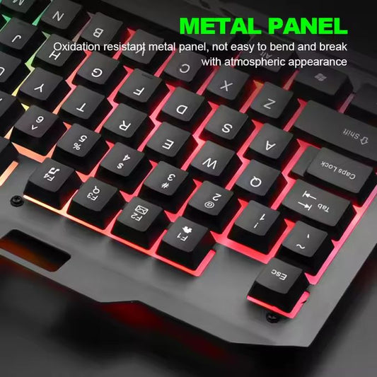 Limeide Wired Gaming Keyboard & Mouse Set – RGB Backlight Metal Panel Combo