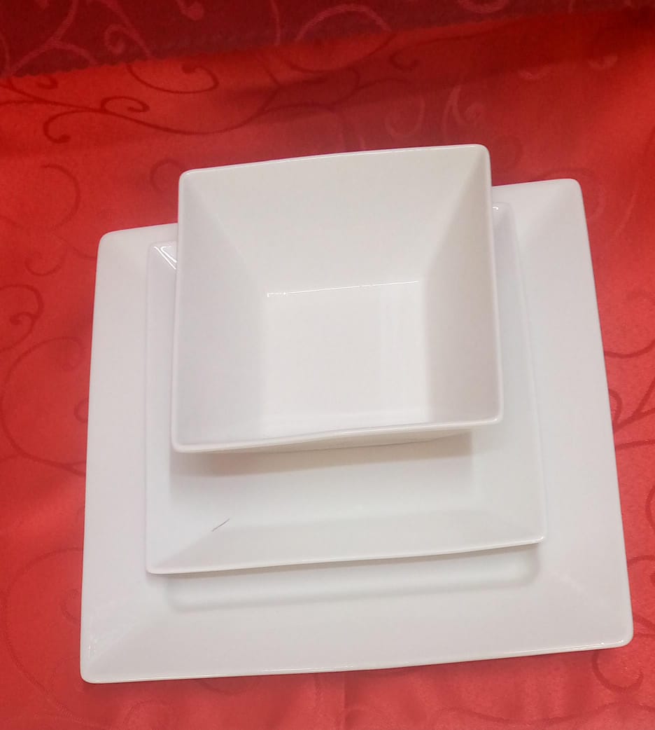 18-Piece Ceramic Double Square Dinner Set