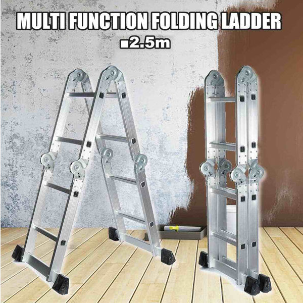 8 in 1 Double-Sided Household Extendable Aluminium Folding Ladder