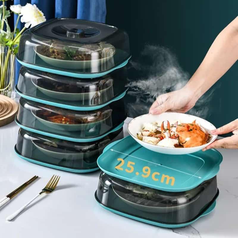 Square Acrylic Clear Food Cover with Base Dish