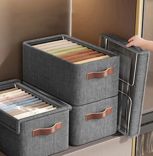 Hard Fabric Collapsible Closet Organizer with Cover