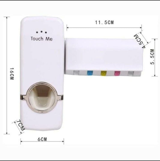 Wall mount Toothpaste dispenser with toothbrush holder