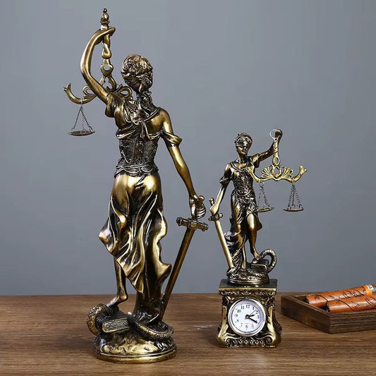 Themis Goddess Of Justice Statue Greek Mythology Ornaments Fair Angel Sculpture Tianping Gods Astraya Vintage Home Decoration Gift