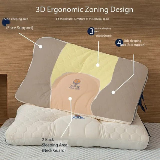 Washable 3D Quilted Cervical Latex Pillow 1Pcs