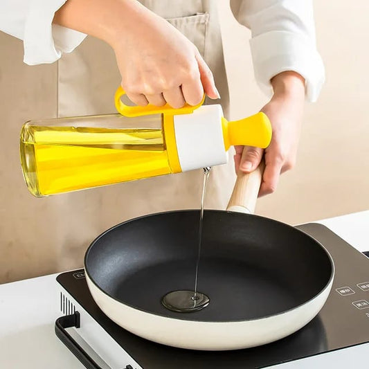 Transparent Glass Multifunctional Oil Dispenser with BBQ Brush Oil Dropper Bottle with Silicone Brush Kitchen Tool