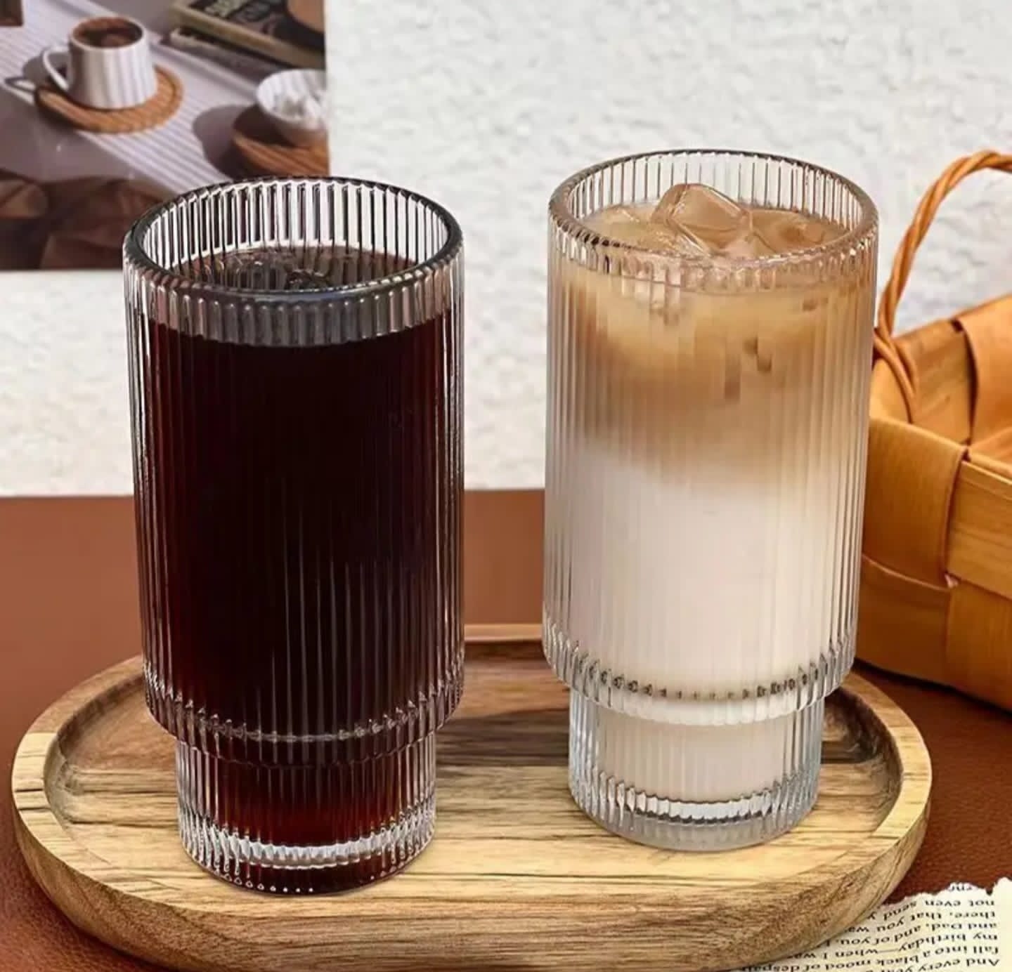 Ribbed Aesthetic Highball Crystal glasses