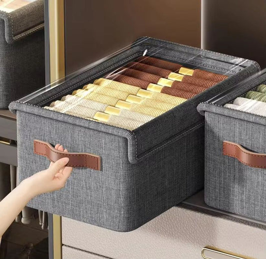 Collapsible Fabric Organizer with a Cover / Storage basket
