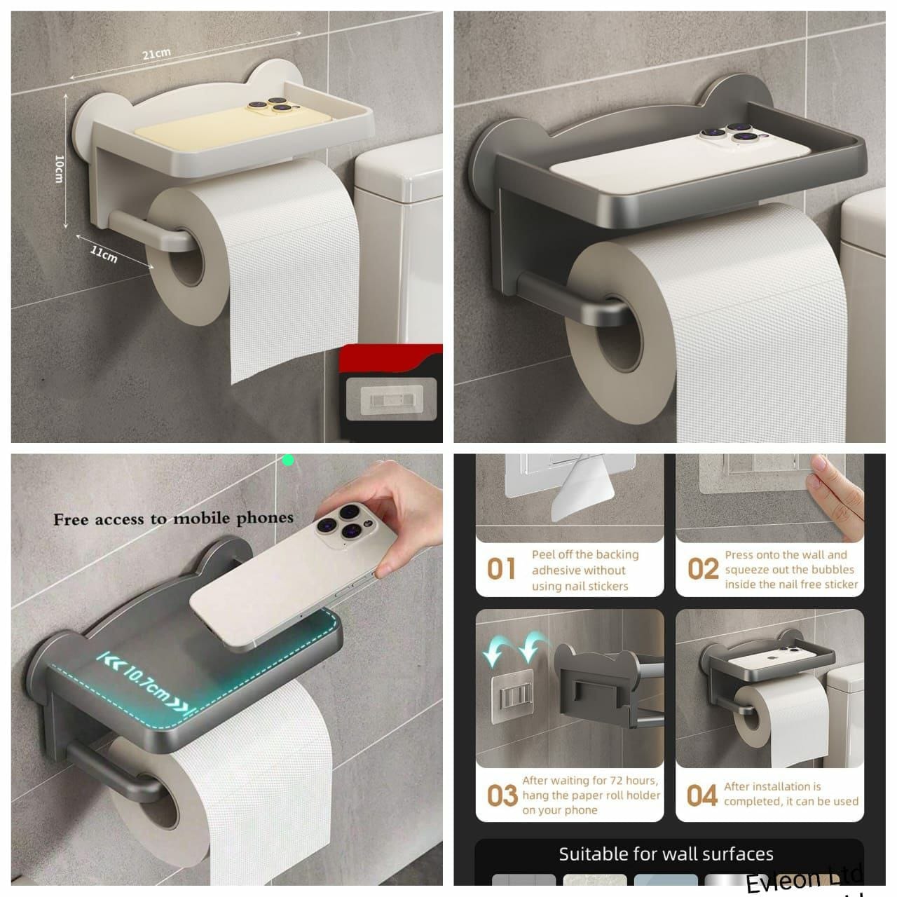 Punch-Free Toilet Tissue Holder