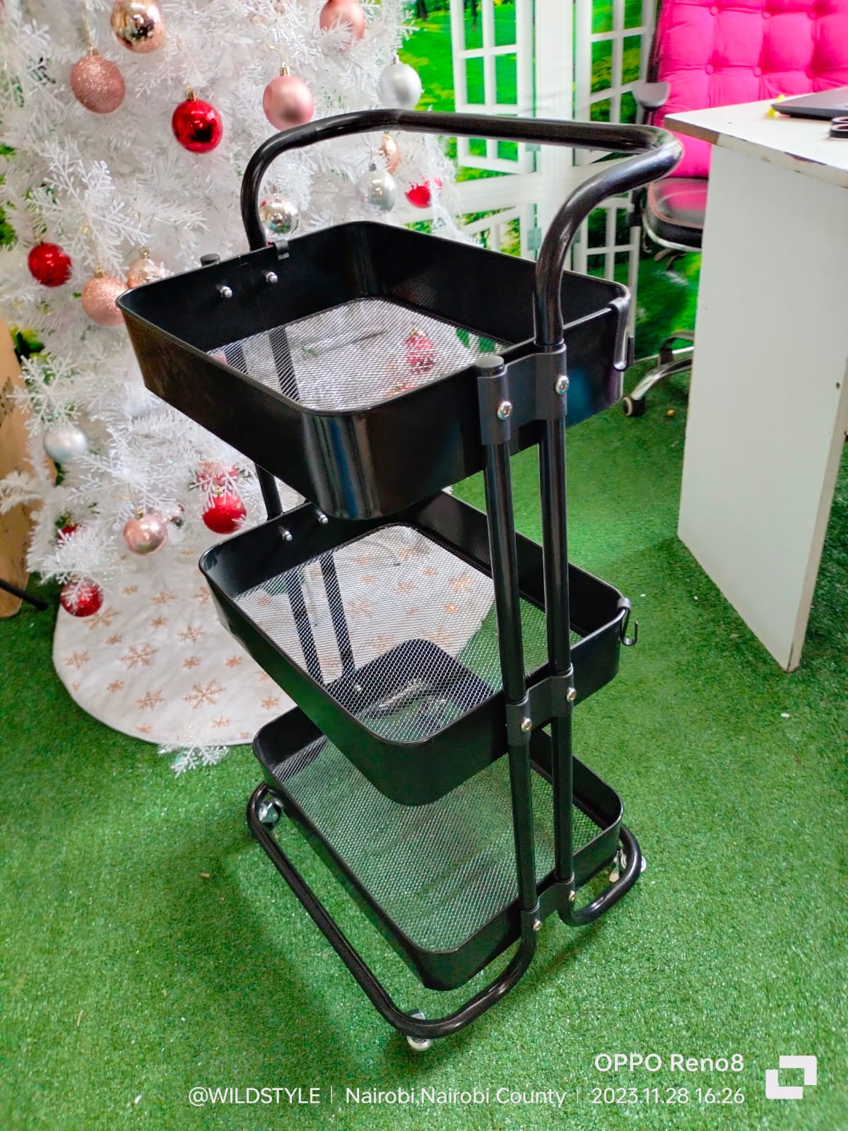 Multi-Functional Movable Trolley Storage Rack
