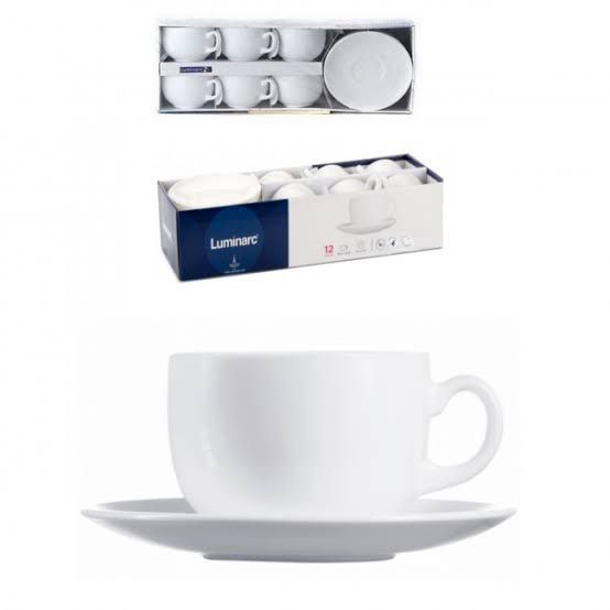 Set of 6 Luminarc Saucer Cups