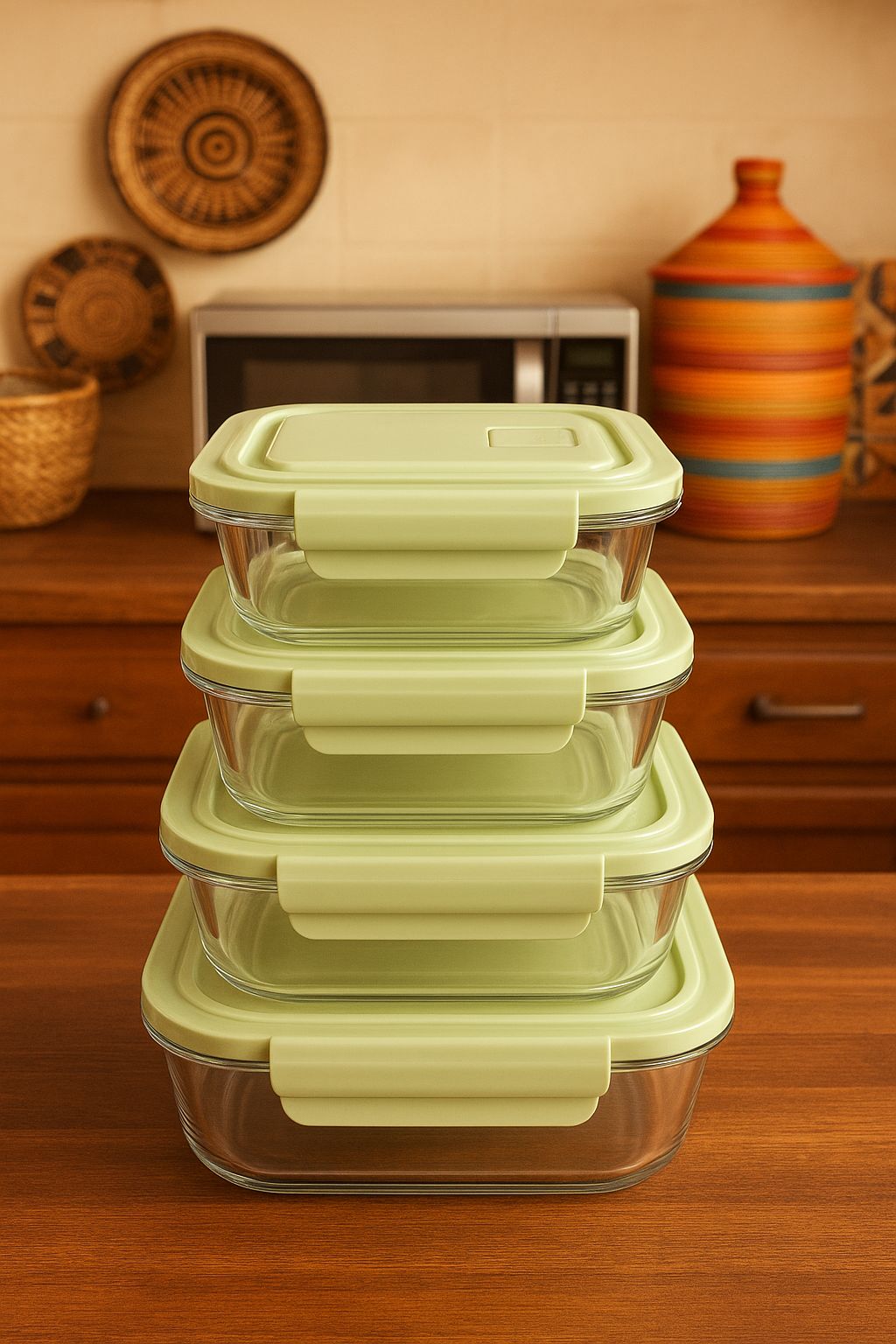 4 PCS Borosilicate Glass Storage Bowl Set