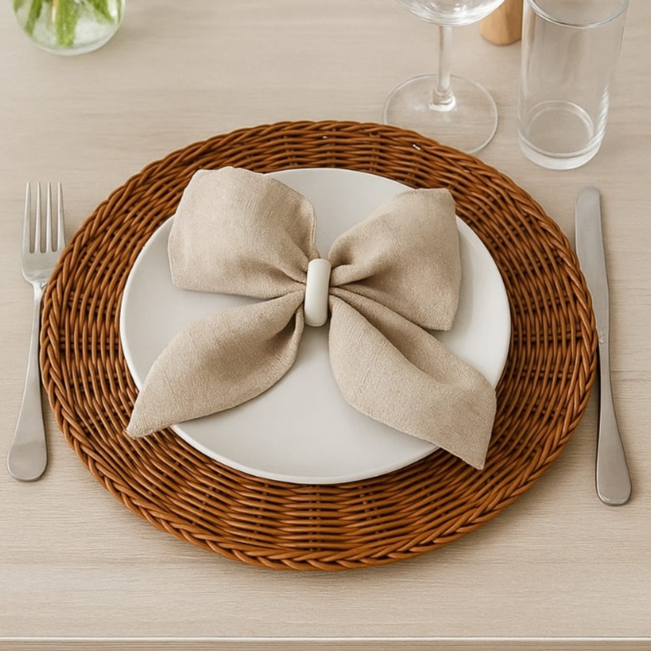 6pc Woven Rattan Placemats / Coasters