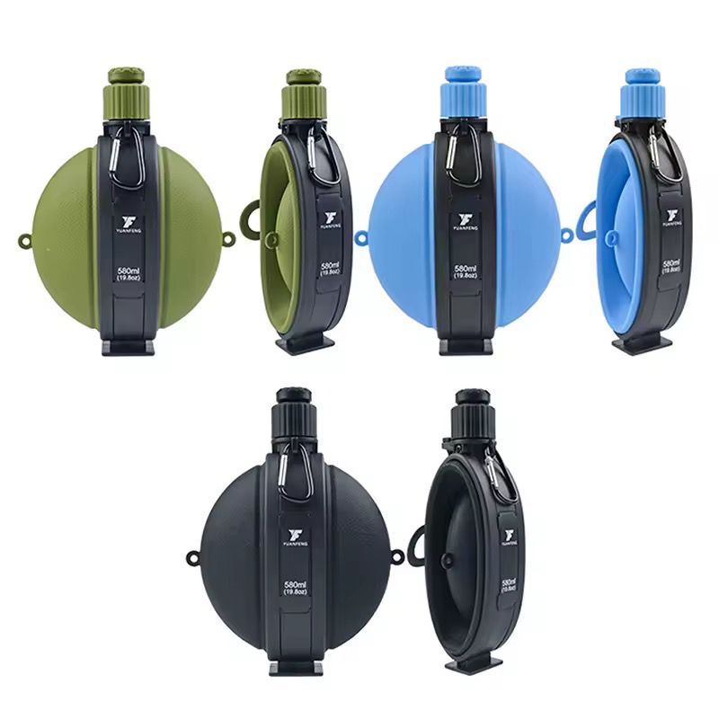 Foldable Silicone Water Bottle with Compass