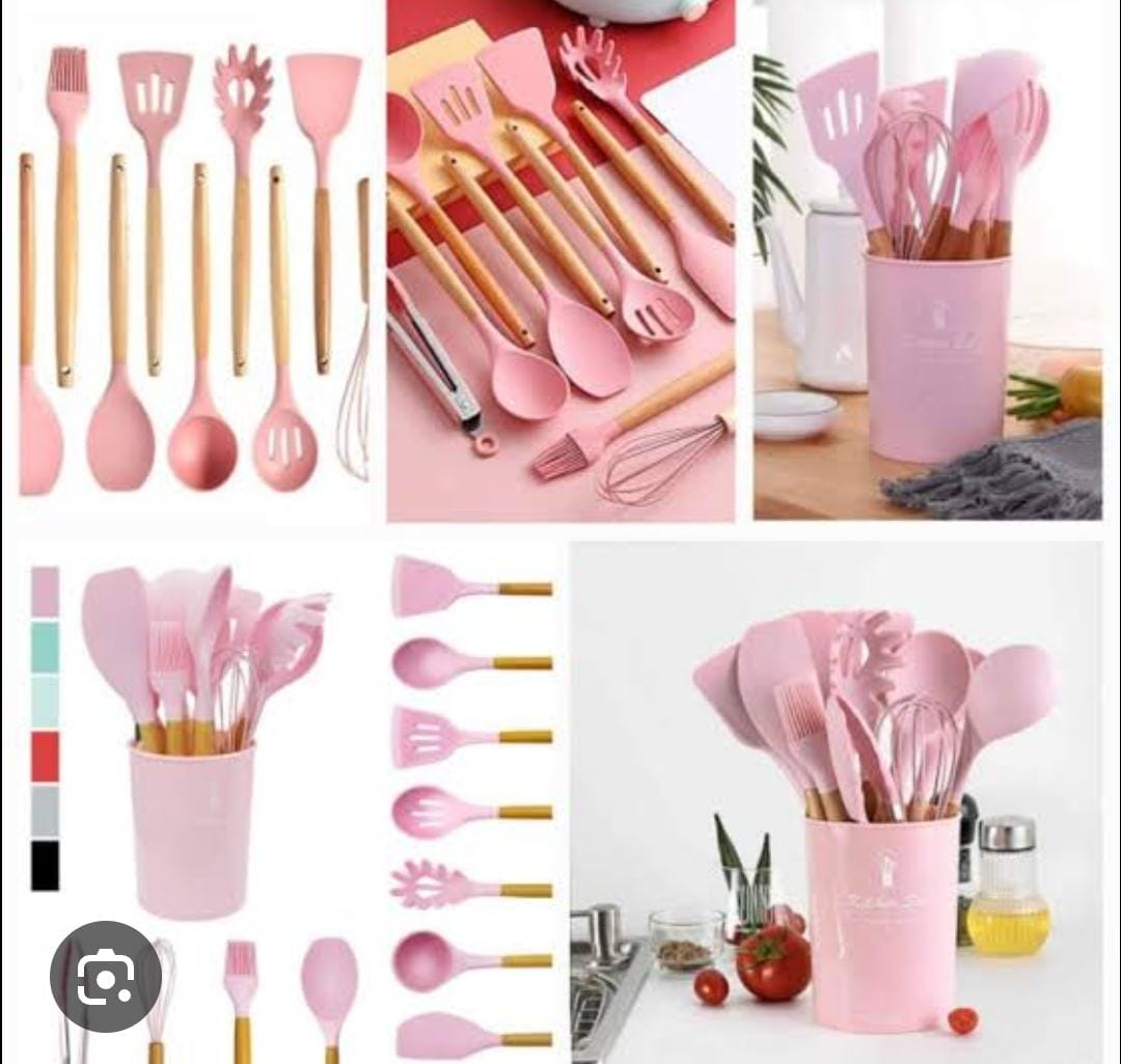 11-Piece Non-Stick Silicone Cooking & Serving Spoon Set