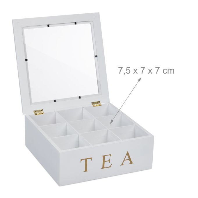 9-Grid Tea Bag Organizer Box