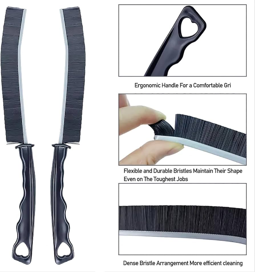 Narrow Crevice Cleaning Brush – 2-Piece Black Set