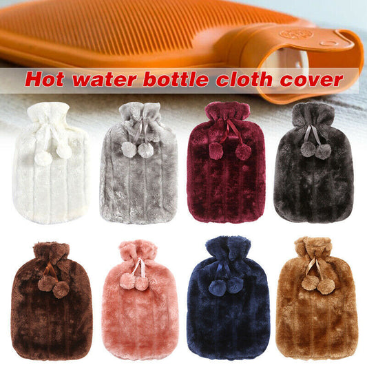Fluffy Fabric Hot Water Bottle Cover – 2L Capacity