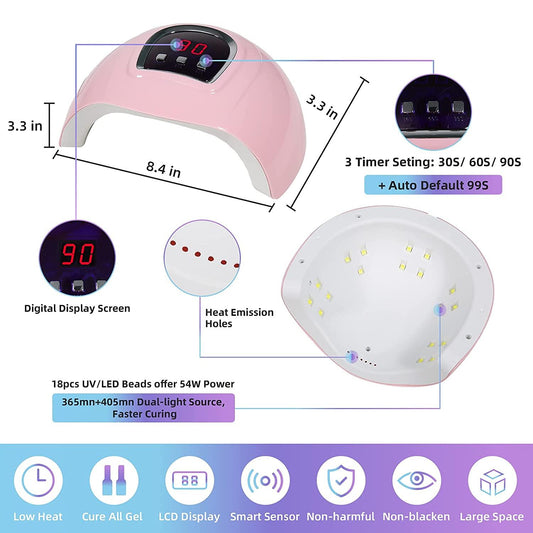 USB 2-in-1 LED Nail Dryer & Electric Nail Kit – 5 Attachments