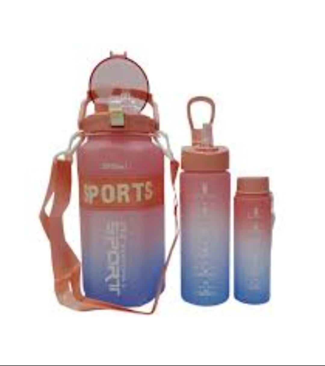 Hexagonal 3-in-1 Sports Water Bottle – Multi-Color Motivational Design