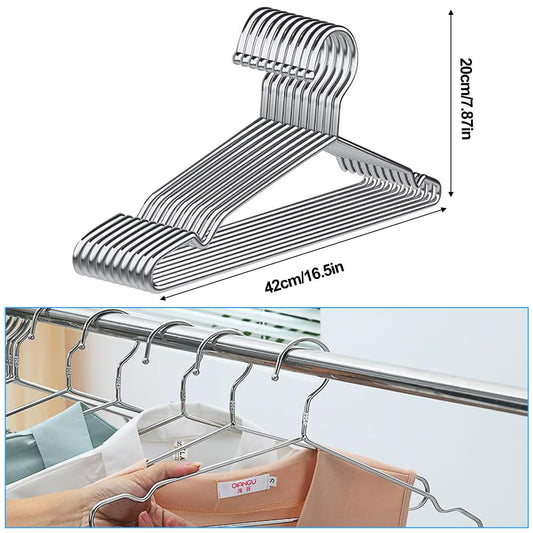 Stainless Steel Clothes Hangers – 10pc Pack