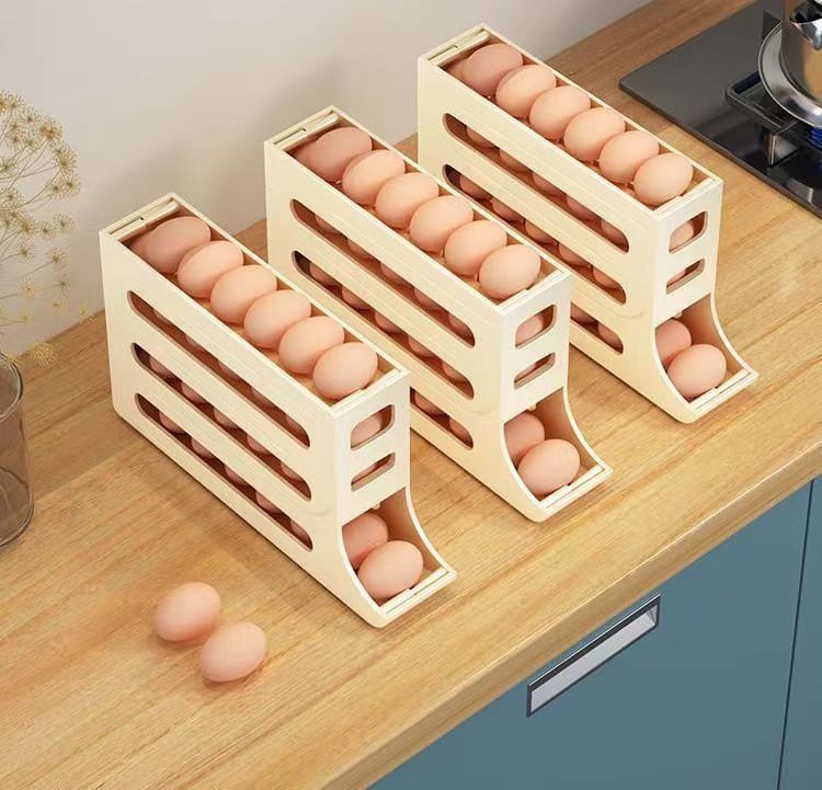 4-Layer Rolling Egg Dispenser – Holds 30 Eggs