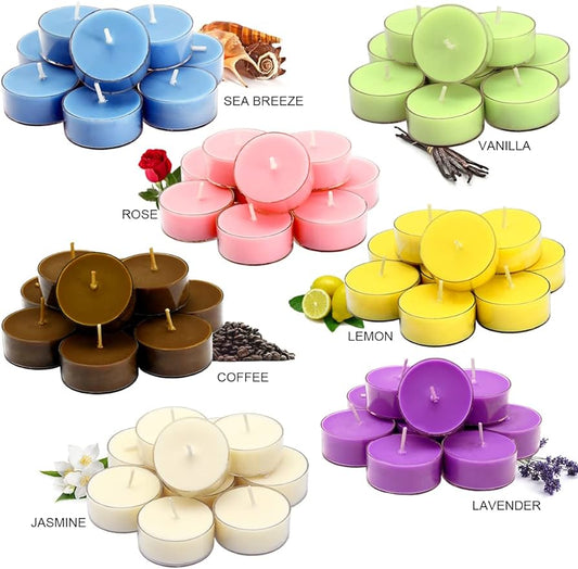 6-Piece Scented Tealight Candles in Glass Holders