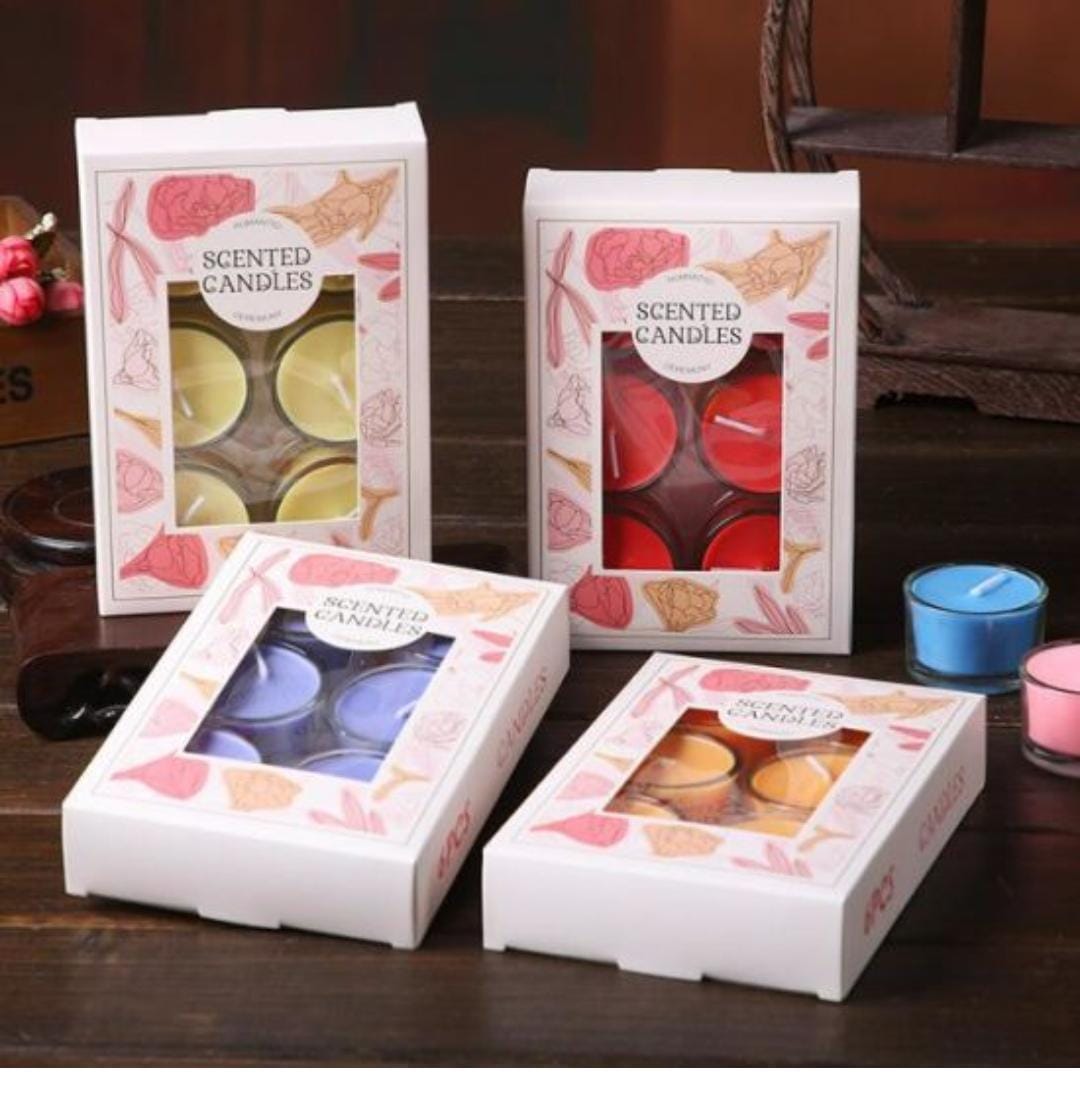 6-Piece Scented Tealight Candles in Glass Holders