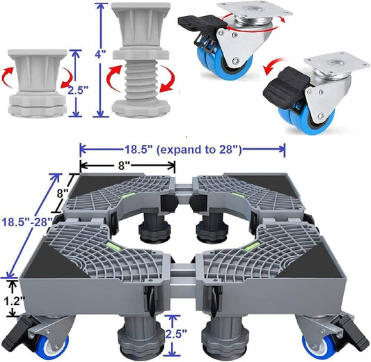 Heavy-Duty Expandable Fridge & Washing Machine Stand Trolley (200 kg)