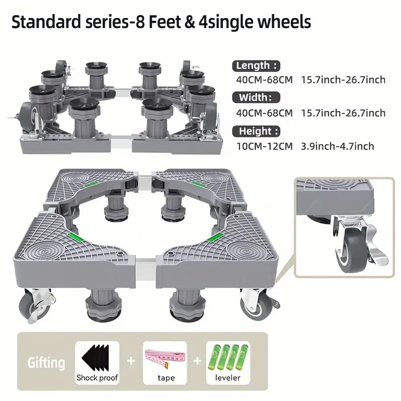 Heavy-Duty Expandable Fridge & Washing Machine Stand Trolley (200 kg)