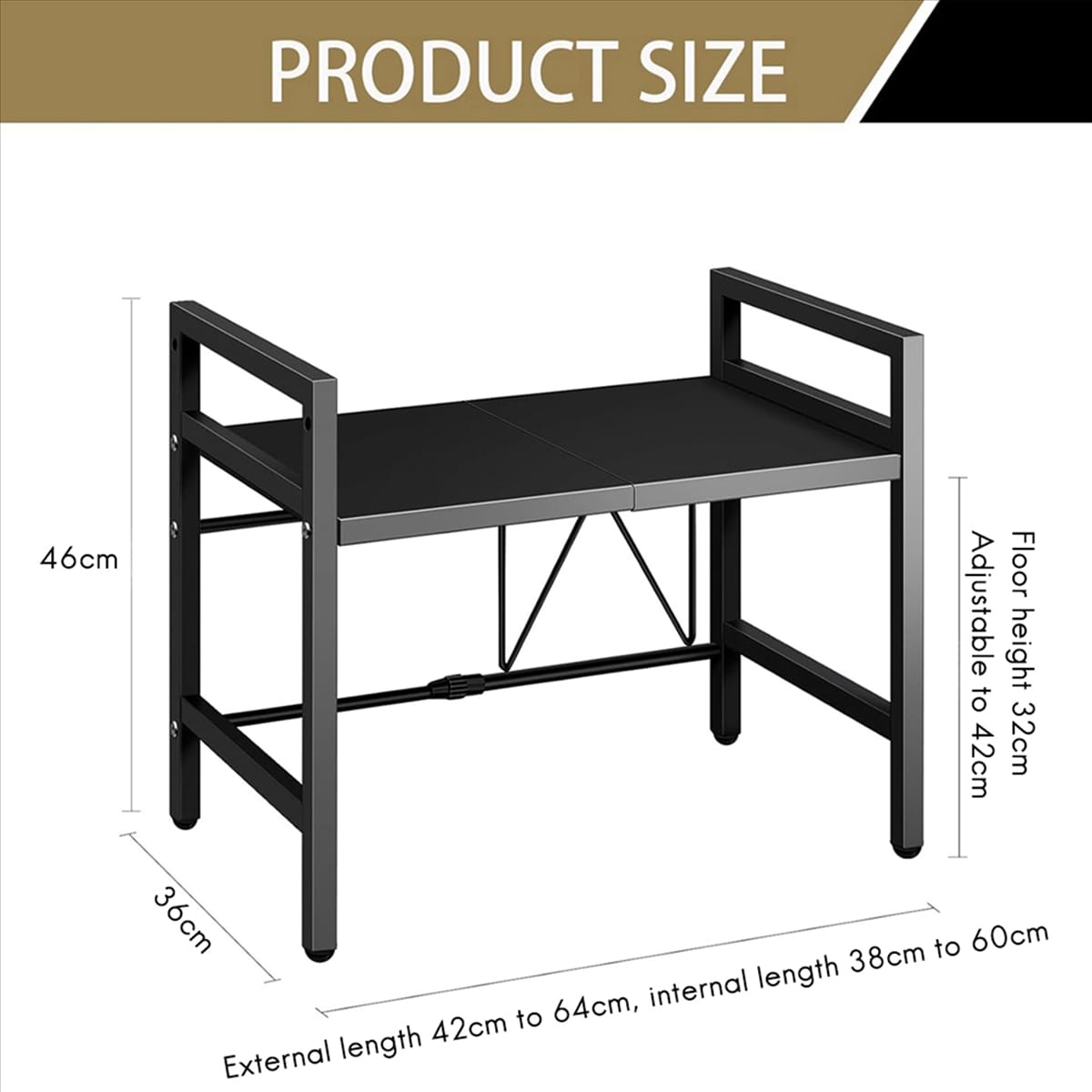 Single Layer Heavy-Duty Adjustable Microwave Stand