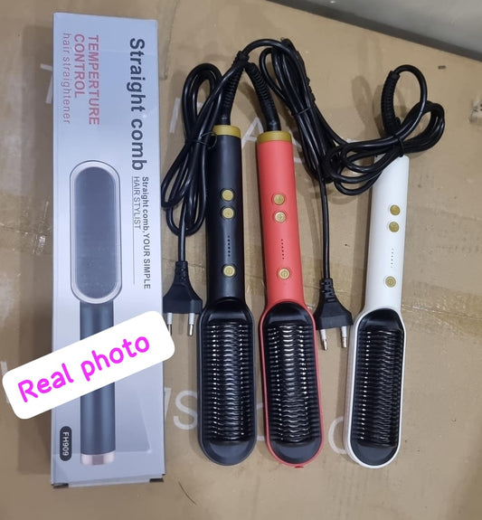 Electric Hair Straightening Comb with Adjustable Temperature Control