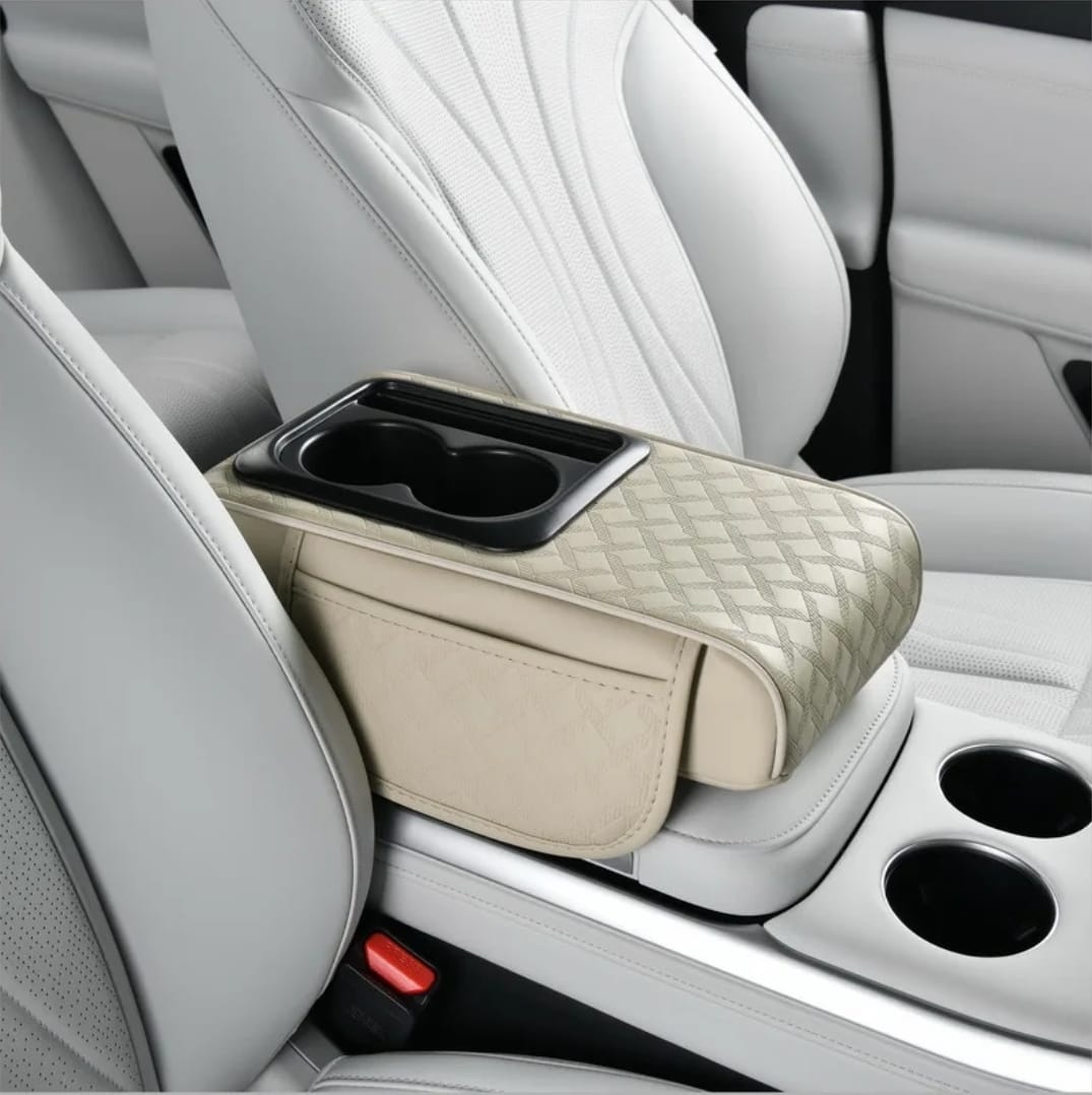3-in-1 Auto Center Console Armrest Cushion with Cup & Phone Holders