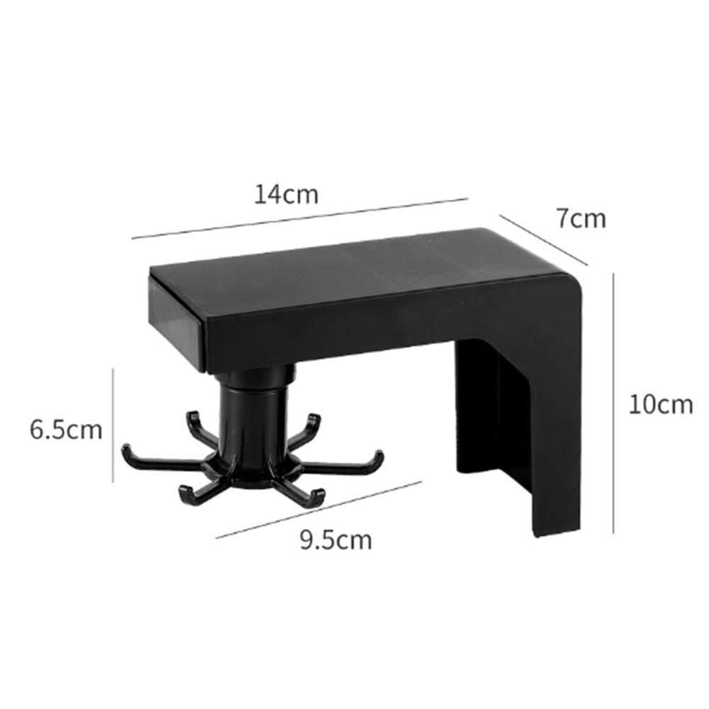 Multifunctional Shelf Organizer with 6 Rotating Hooks