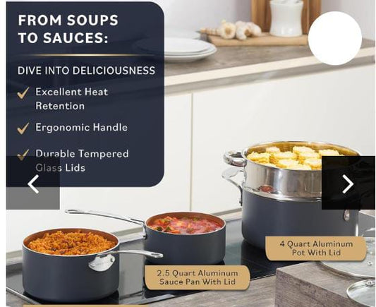 Gotham 10-Piece Non-Stick Ceramic Titanium Cookware Set