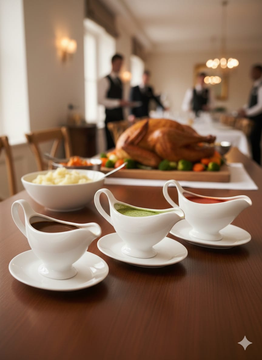 Classic White Ceramic Sauce Server