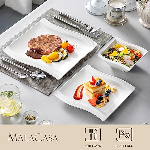 18-Piece Fancy Square Dinner Set with Lines