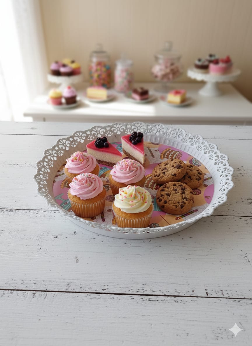 White Plastic Round Tray 1PC