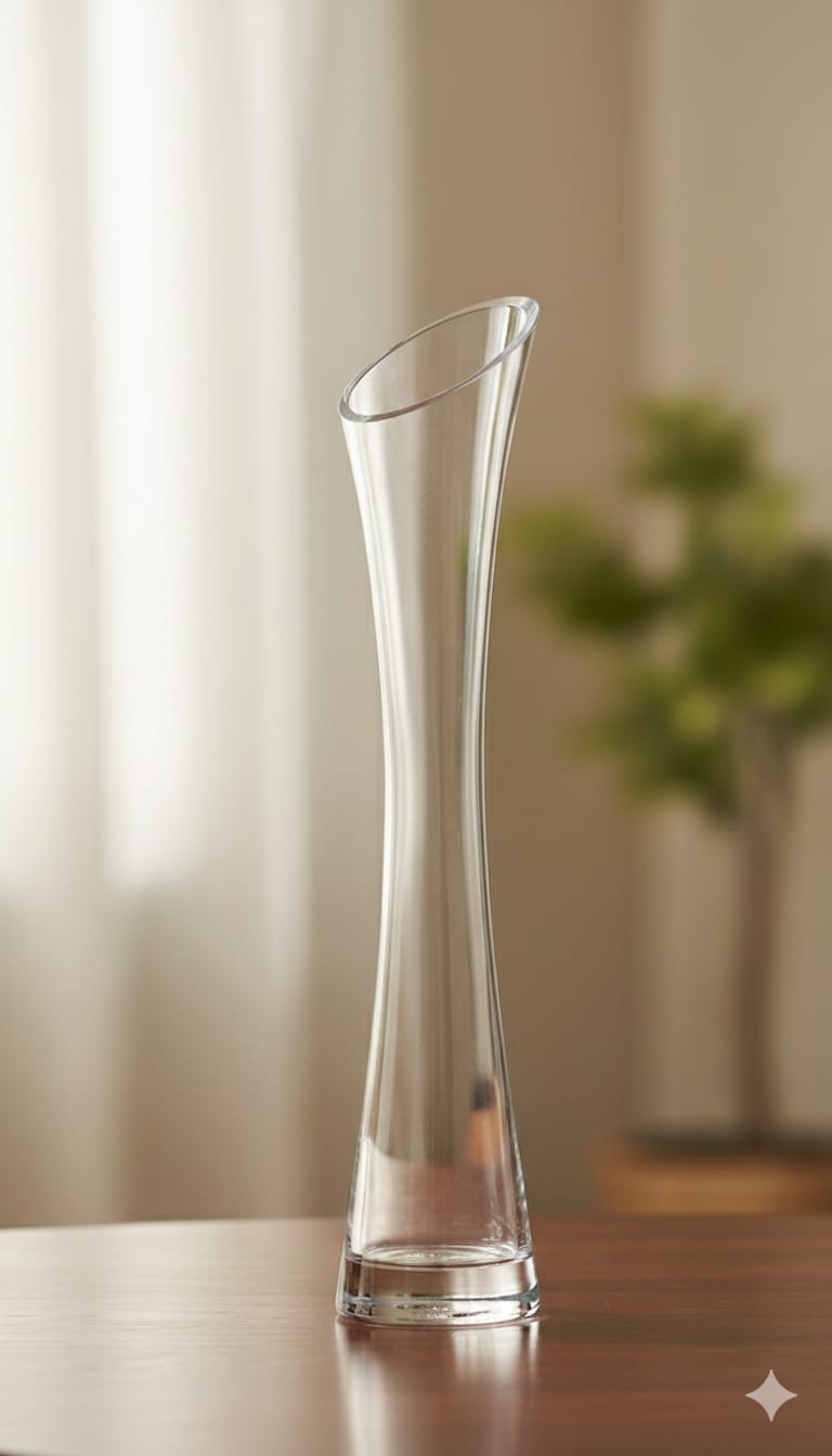 Shapely Crystal Clear Glass Vase
