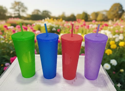 Plastic Tumblers with Straw – Reusable & Spill-Proof