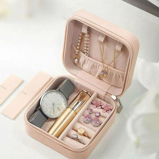 Portable Jewelry Travel Case Organizer/ Portable Mini Storage Boxes Display For Rings, Earrings, Necklaces